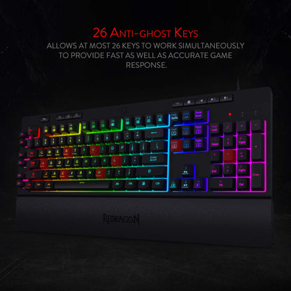 (Refurbished) Redragon Shiva K512- Wired Membrane Keyboard RGB Black