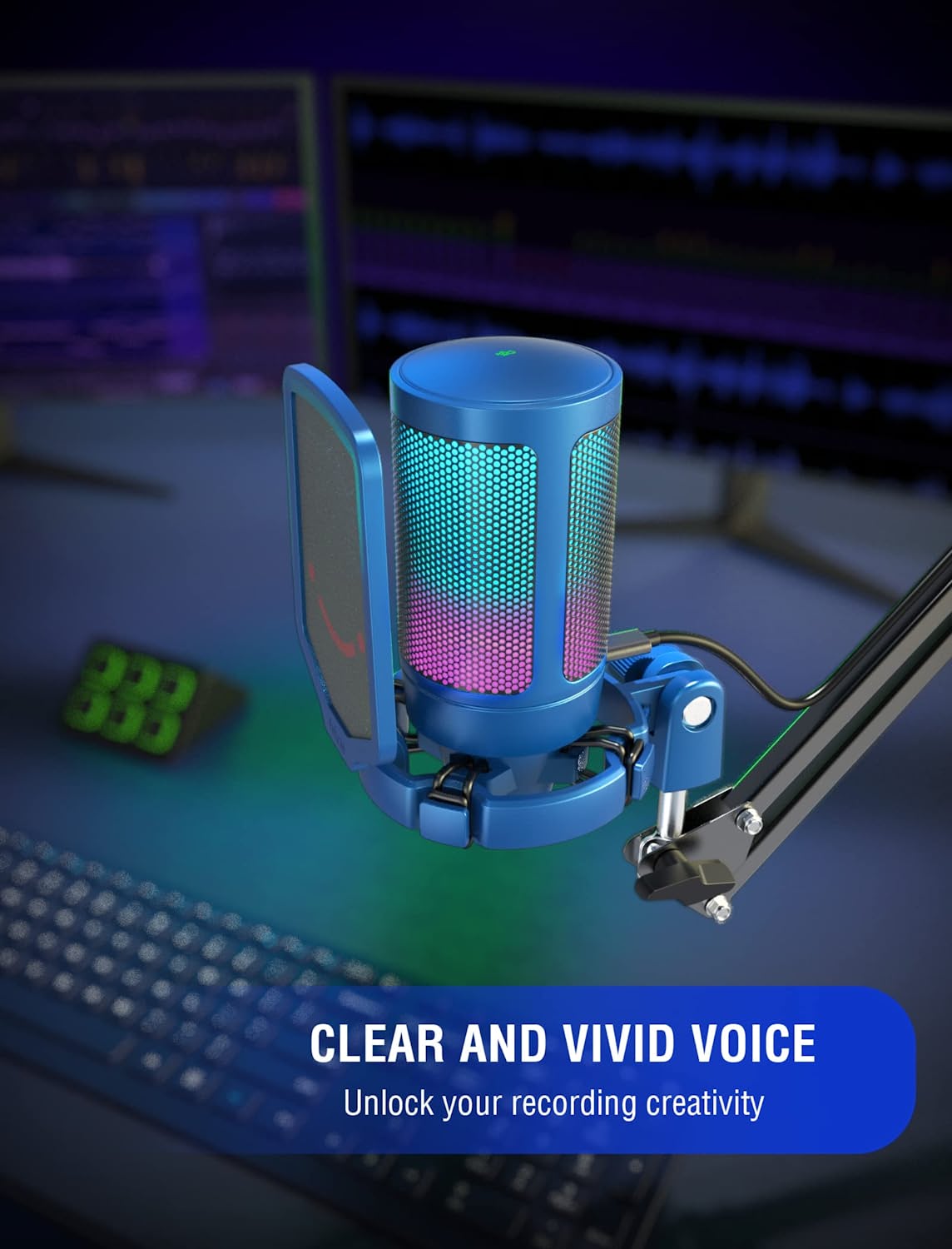 Fifine Ampligame - A6V USB Gaming Microphone (Blue)