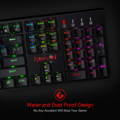 (Refurbished) Redragon Surara K582 - 104 Keys Wired Mechanical Keyboard RGB (Brown Switch)