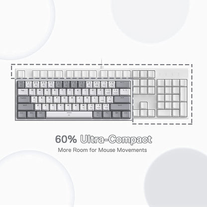 Redragon Fizz K617 - 60% Wired Mechanical Keyboard White And Grey (Red Switches)
