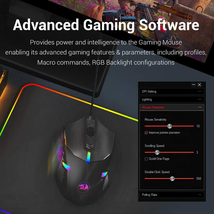 Redragon Centrophorus M601 - RGB Wired Mouse