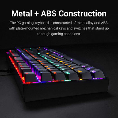Redragon Vara K551 - 104 Wired Mechanical Keyboard Rainbow Black (Red Switch)