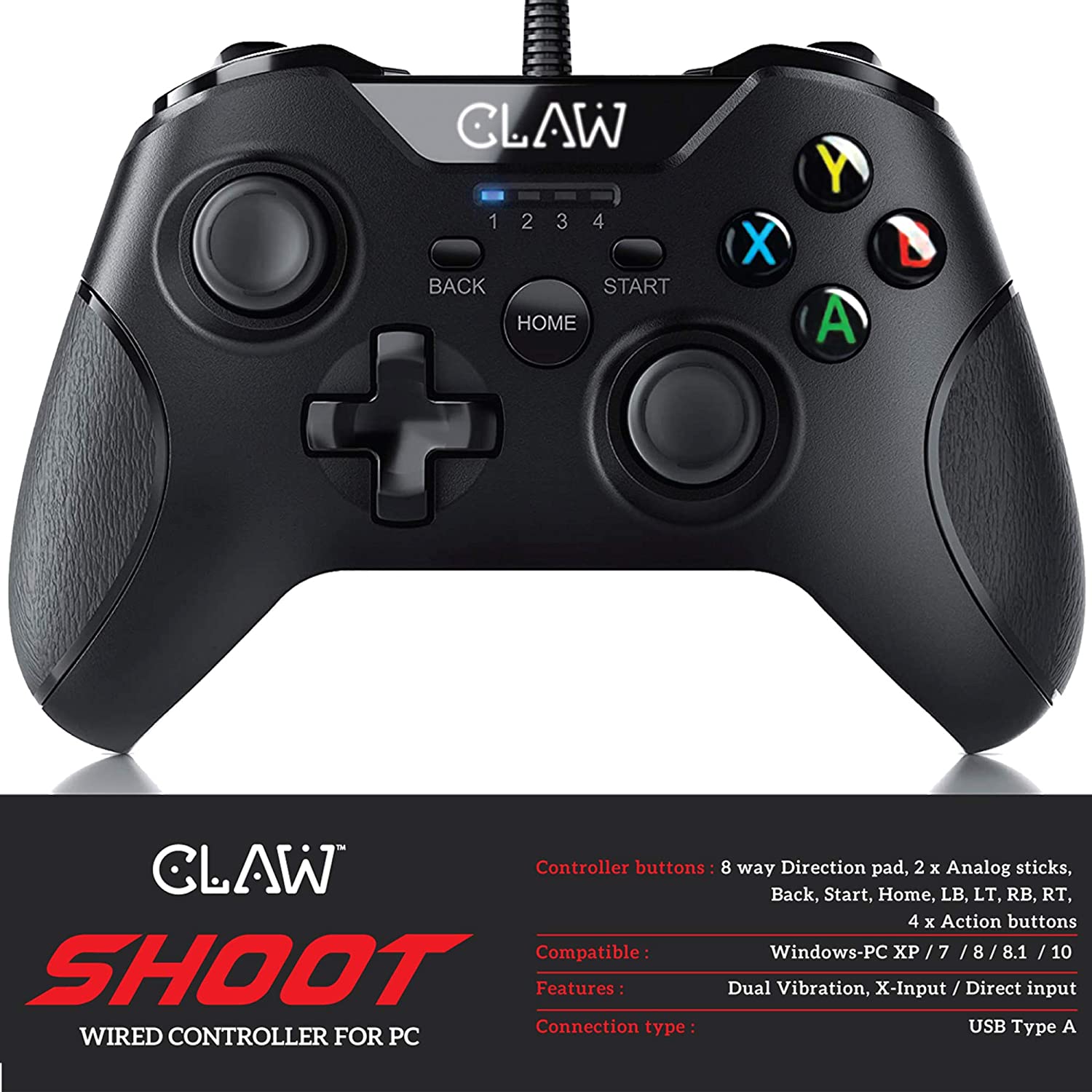 Refurbished CLAW Shoot Wired Gamepad for PC only