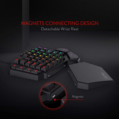 Redragon Diti K585 - One Handed Wired RGB Mechanical Keyboard (Blue Switch)
