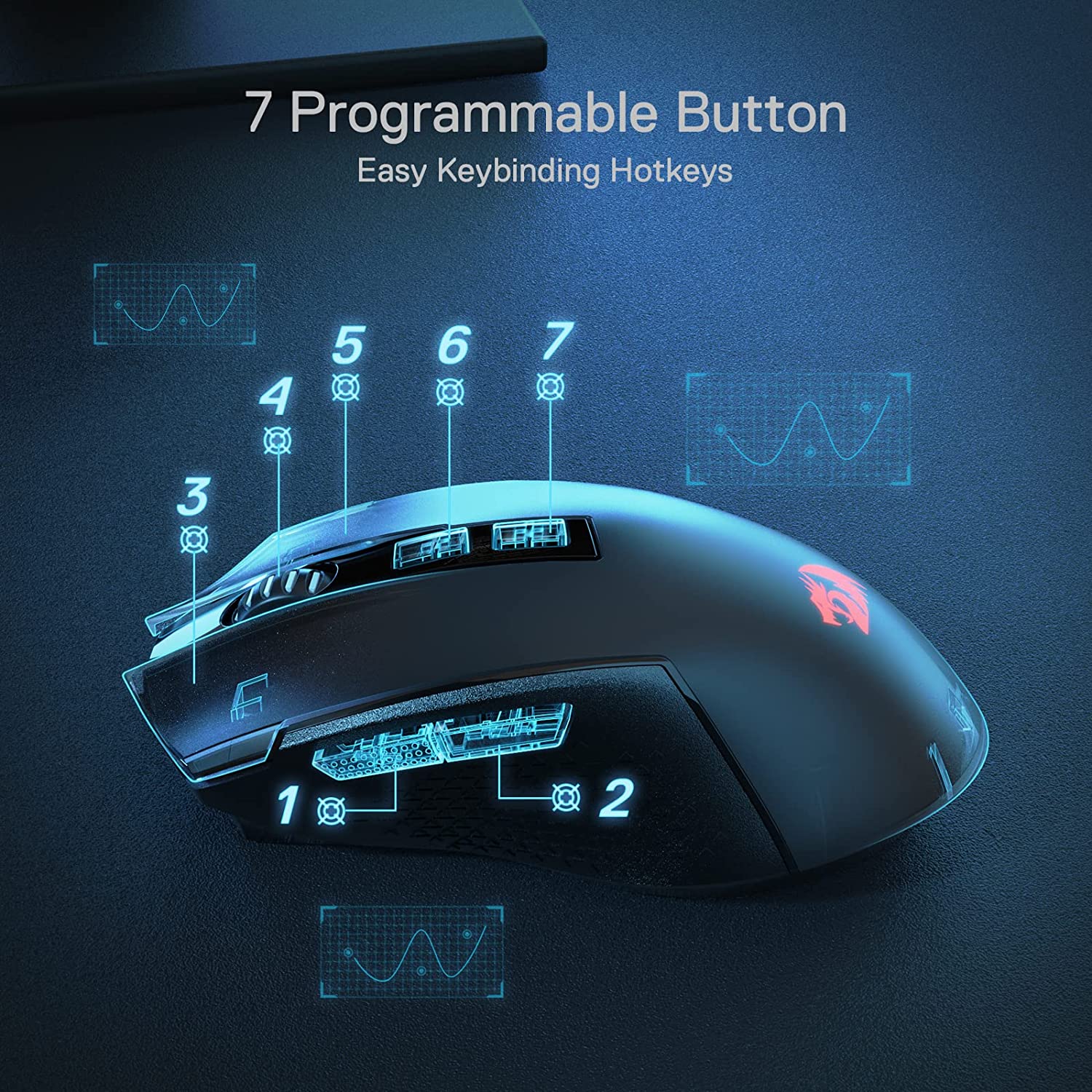 (Refurbished) Redragon Trident Pro M693 (Wired, Wireless and Bluetooth) RGB