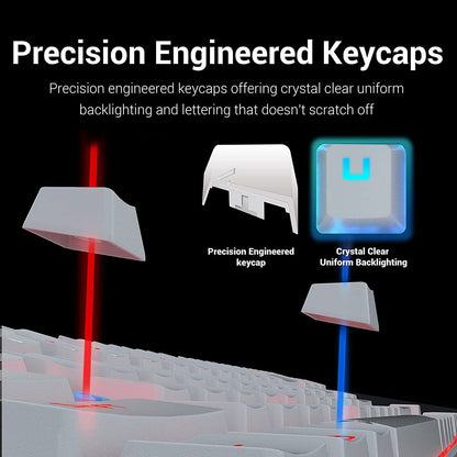 (Refurbished) Redragon Kumara K552 - TKL Wired Mechanical Keyboard RGB White (Red Switch)