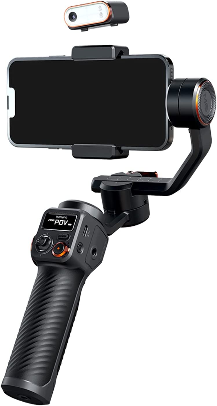 Hohem M6 Kit - 3 Axis Mobile Gimbal with OLED Display and Magnetic Fill Light with AI Vision Sensor