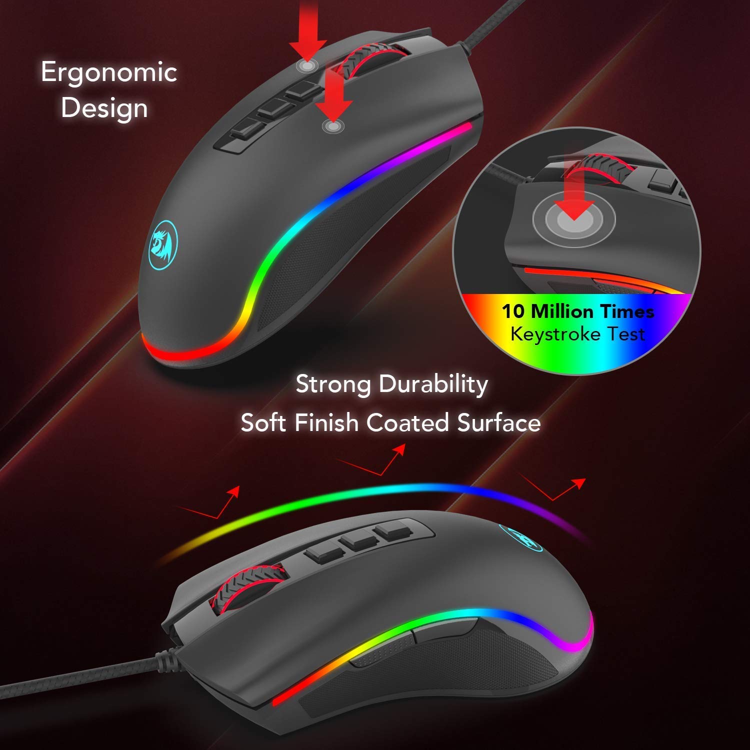 Redragon Cobra M711 - RGB Wired Mouse (Black)