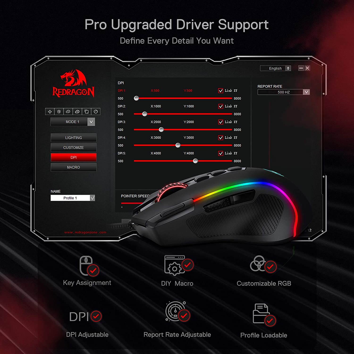 Redragon Predator M612 - RGB Wired Mouse