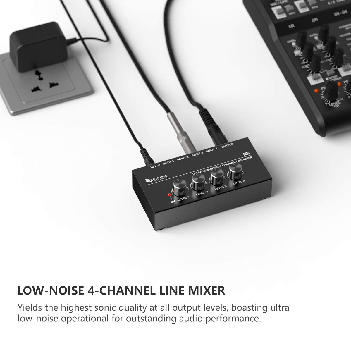 (Refurbished) FIFINE N5 - Four - Channel Line Mixer With Individual Volume Control