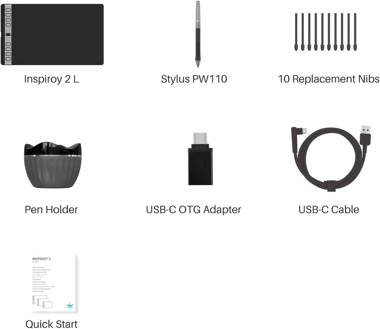 (Refurbished) Huion Inspiroy 2 H1061P- Large Digital Graphic Tablet (Black)