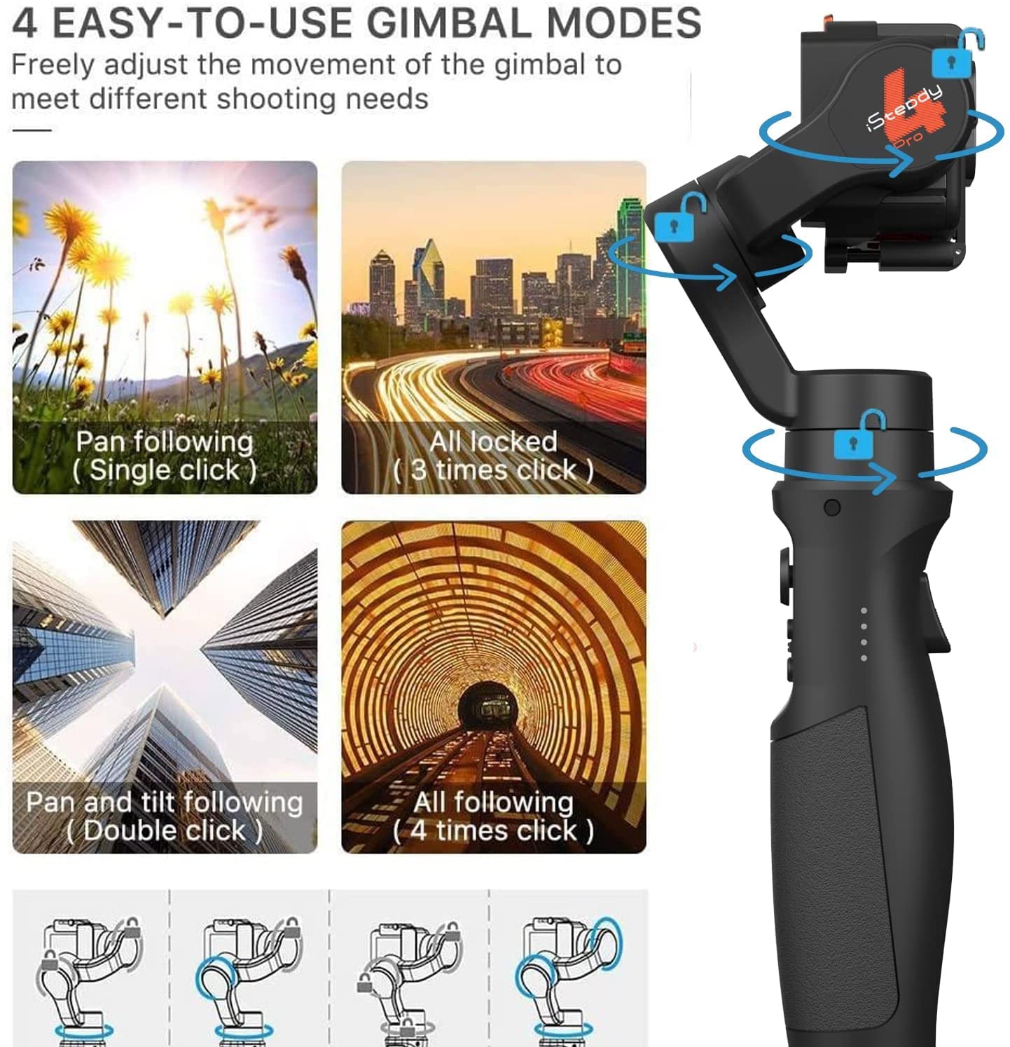 Hohem iSteady Pro 4 - Handheld Gimbal for Action Camera
