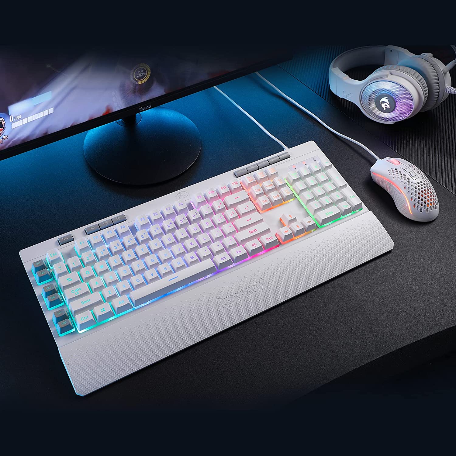 (Refurbished) Redragon Shiva K512- Wired Membrane Keyboard RGB White