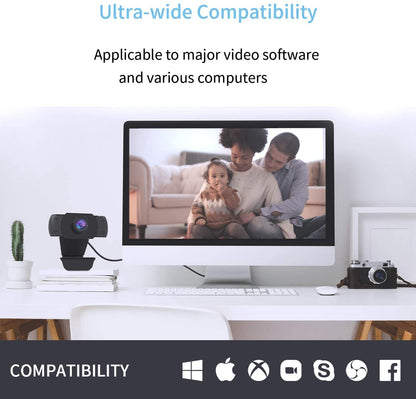 Wansview 1080P USB Webcam with Dual Microphone