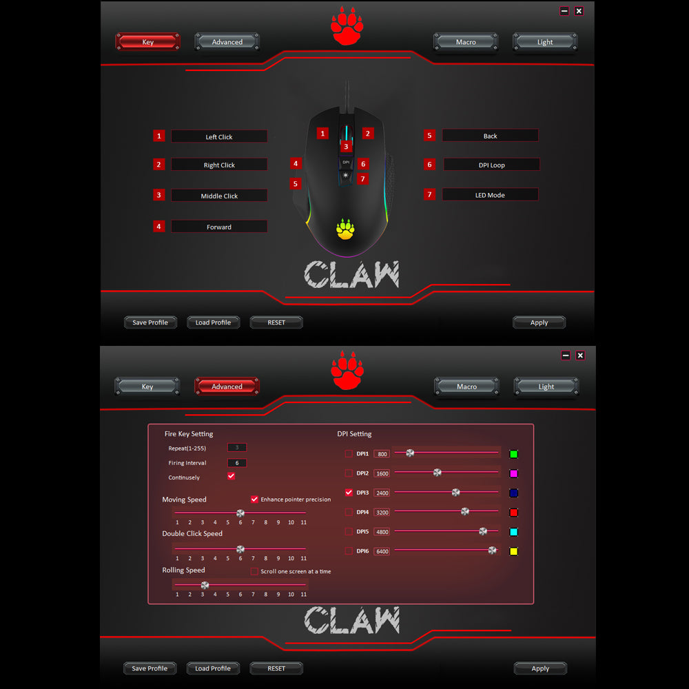 CLAW Chuff Wired Gaming Mouse