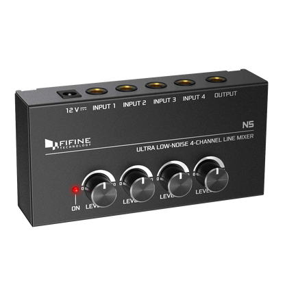 (Refurbished) FIFINE N5 - Four - Channel Line Mixer With Individual Volume Control