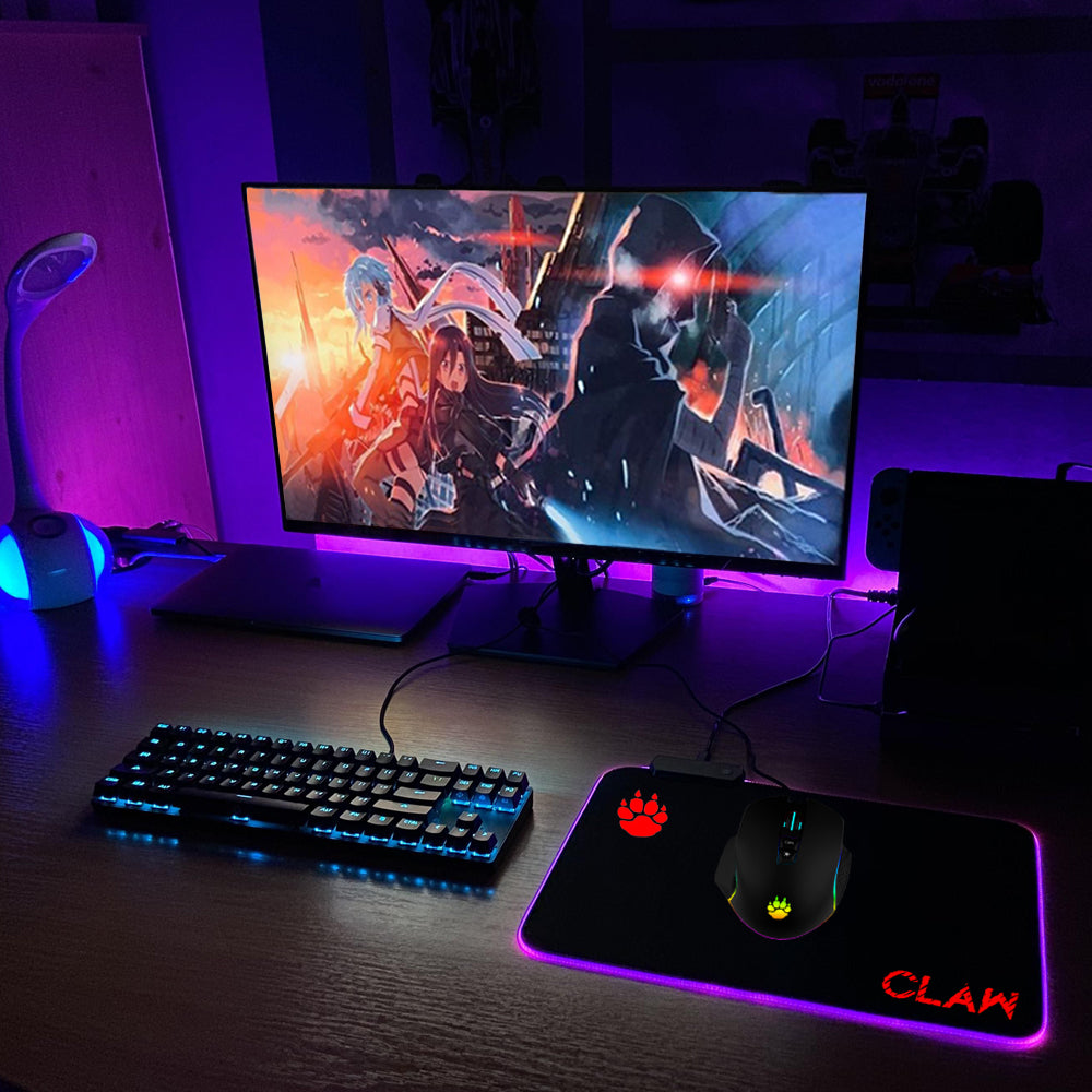 Refurbished CLAW Slide Wired Gaming RGB Mousepad (Large)