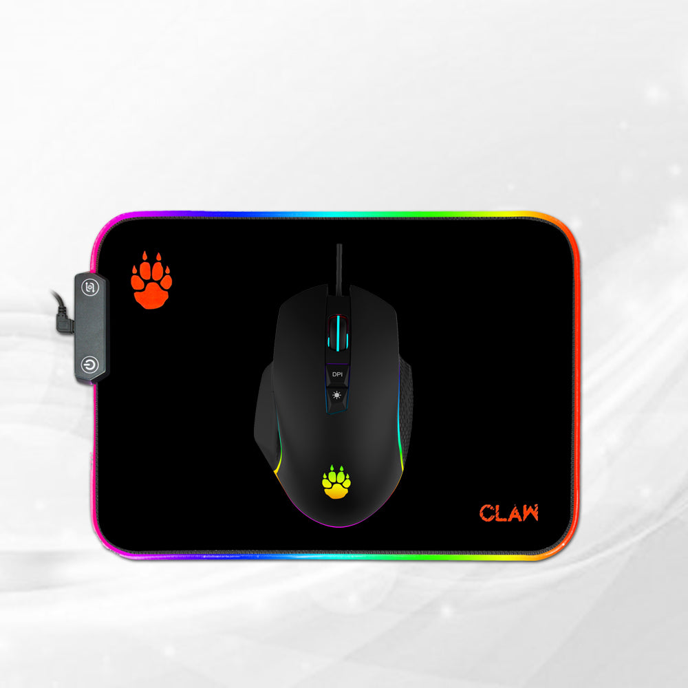 Refurbished CLAW Slide Wired Gaming RGB Mousepad (Large)