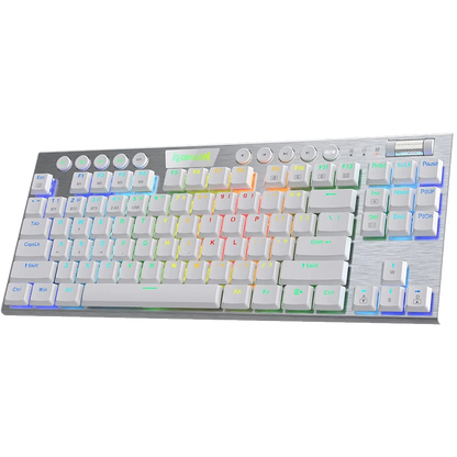Redragon Horus K621 PRO TKL Wired+2.4Ghz+BT Mechanical Keyboard White (Red Switch)