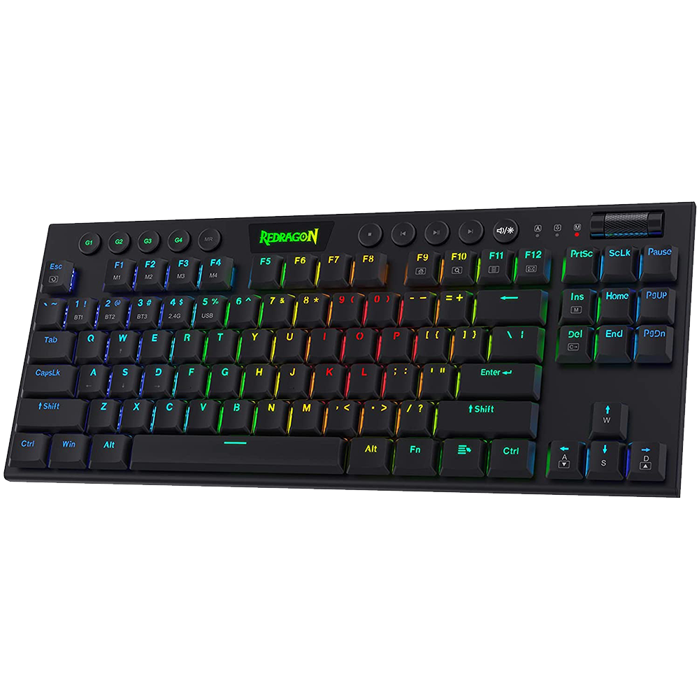 Redragon Horus K621 PRO TKL Wired+2.4Ghz+BT Mechanical Keyboard Black (Red Switch)